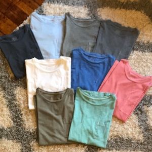 J. Crew Garment Dyed Knit Goods Pocket T 9 Pack